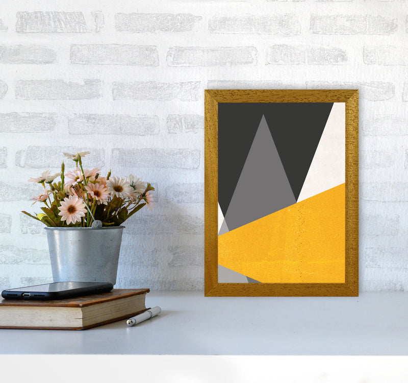 Large triangles mustard Art Print by Pixy Paper A4 Print Only