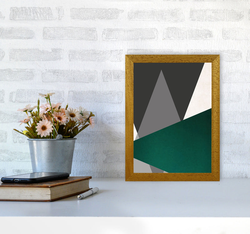 Large triangles emerald Art Print by Pixy Paper A4 Print Only