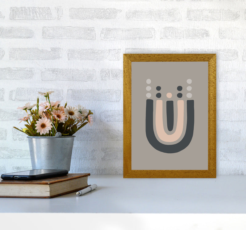 Inspired Upside Down Natural Rainbow Taupe Art Print by Pixy Paper A4 Print Only