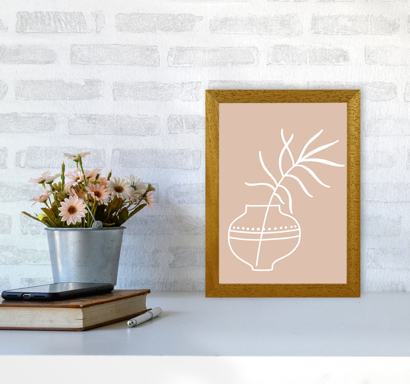 Inspired Pink Plant Silhouette Line Art Art Print by Pixy Paper A4 Print Only