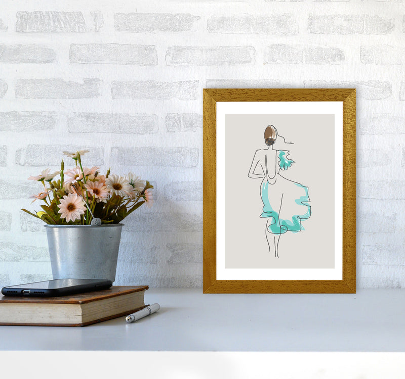 Inspired Stone Woman in Dress Line Art Art Print by Pixy Paper A4 Print Only