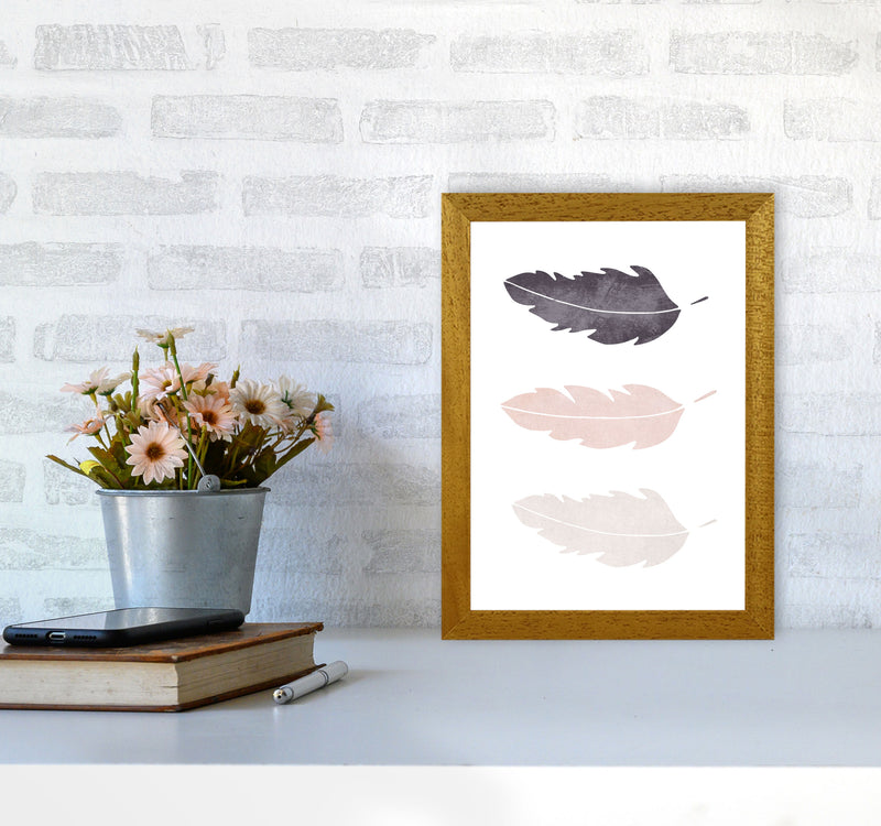 Feathers pink cotton Art Print by Pixy Paper A4 Print Only