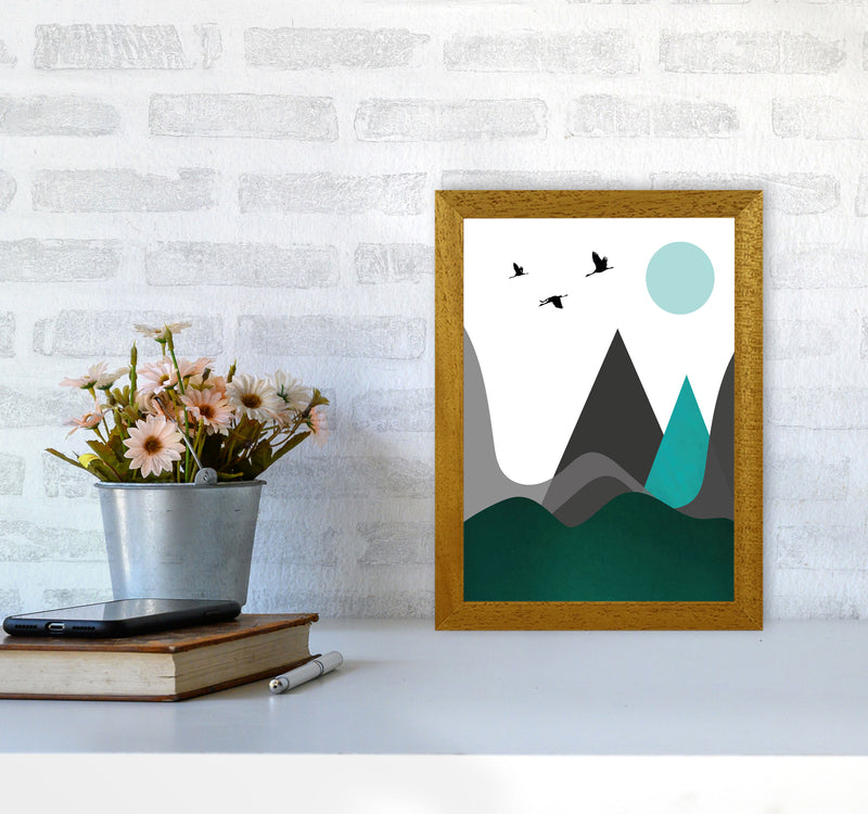 Hills and mountains emerald Art Print by Pixy Paper A4 Print Only