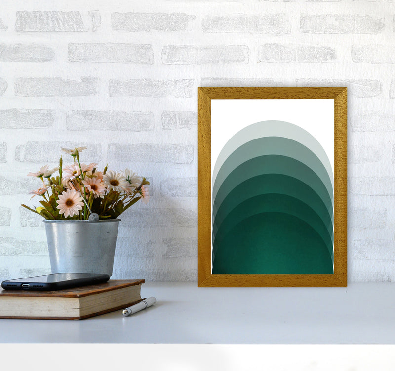 Gradient Sun rising emerald Art Print by Pixy Paper A4 Print Only