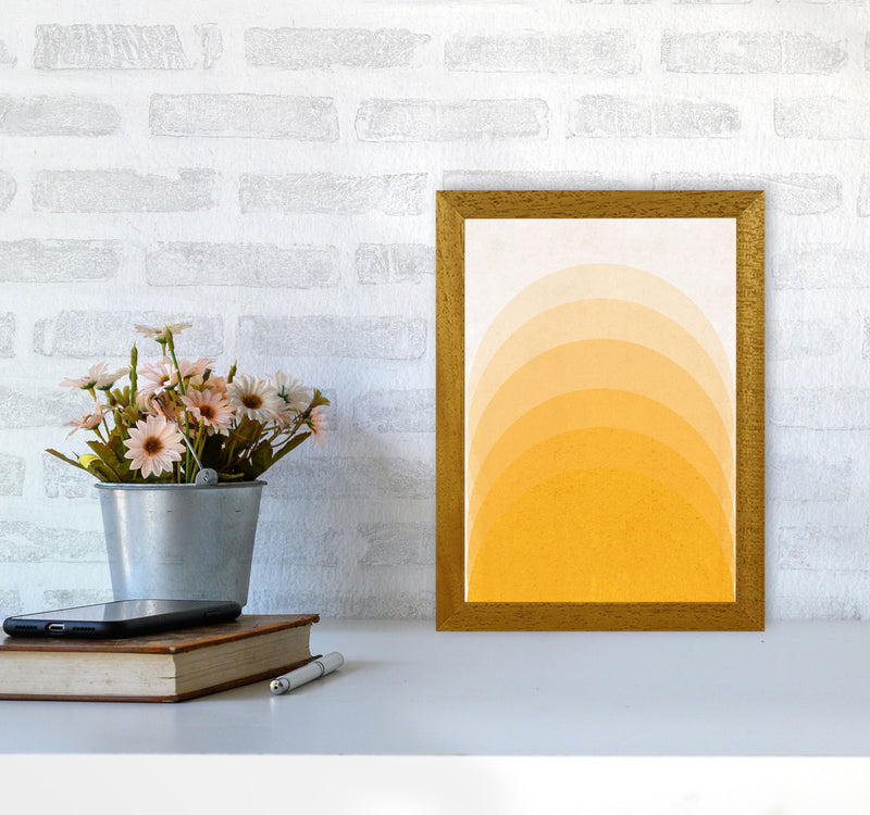 Gradient Sun rising mustard Art Print by Pixy Paper A4 Print Only