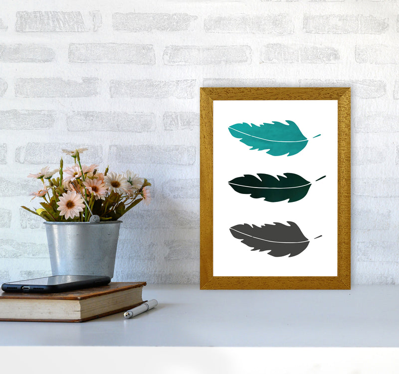 Feathers Emerald Art Print by Pixy Paper A4 Print Only