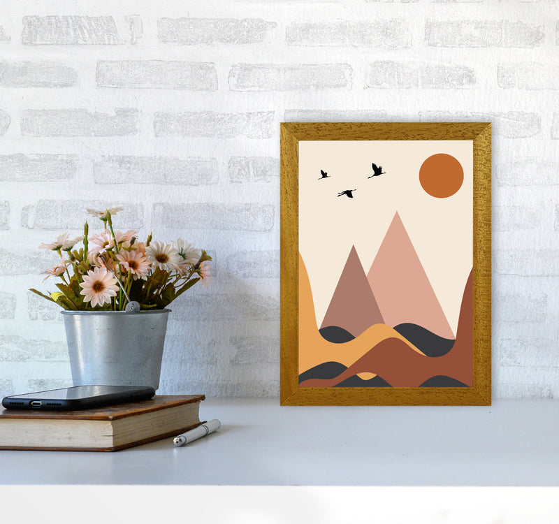 Autumn Mountains abstract Art Print by Pixy Paper A4 Print Only