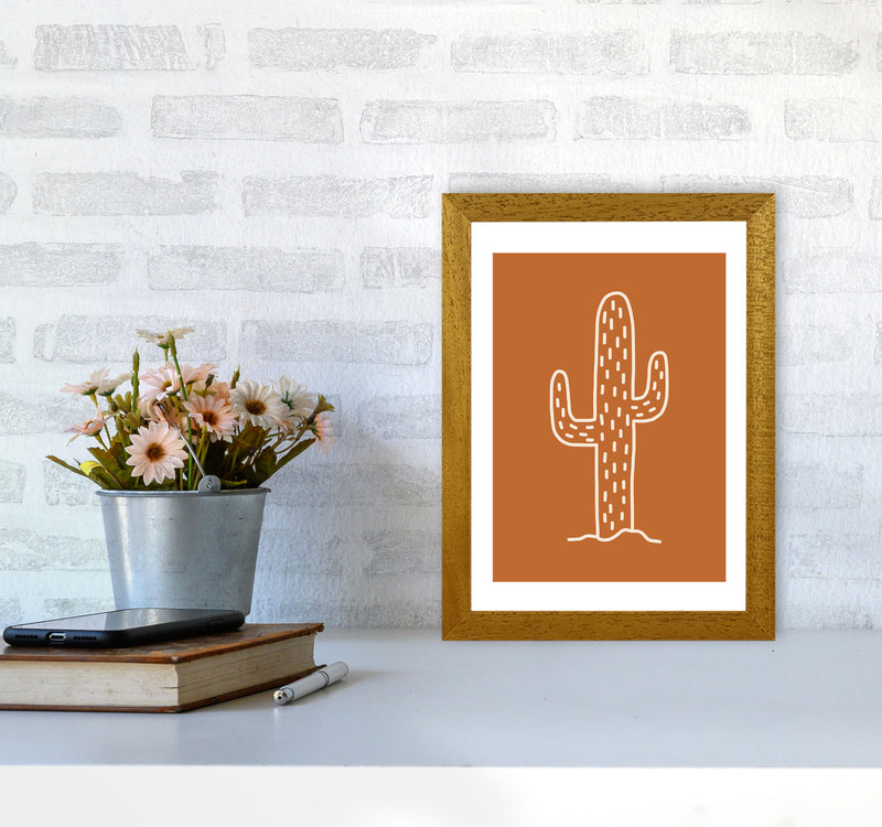 Autumn Cactus Burnt Orange abstract Art Print by Pixy Paper A4 Print Only
