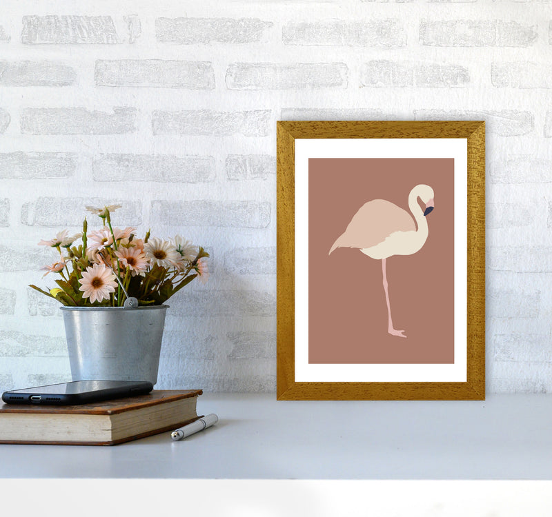 Autumn Flamingo abstract Art Print by Pixy Paper A4 Print Only