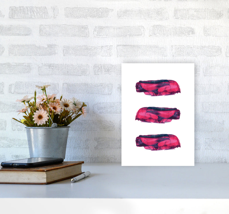 Pink And Purple Abstract Paint Strokes Modern Print A4 Black Frame