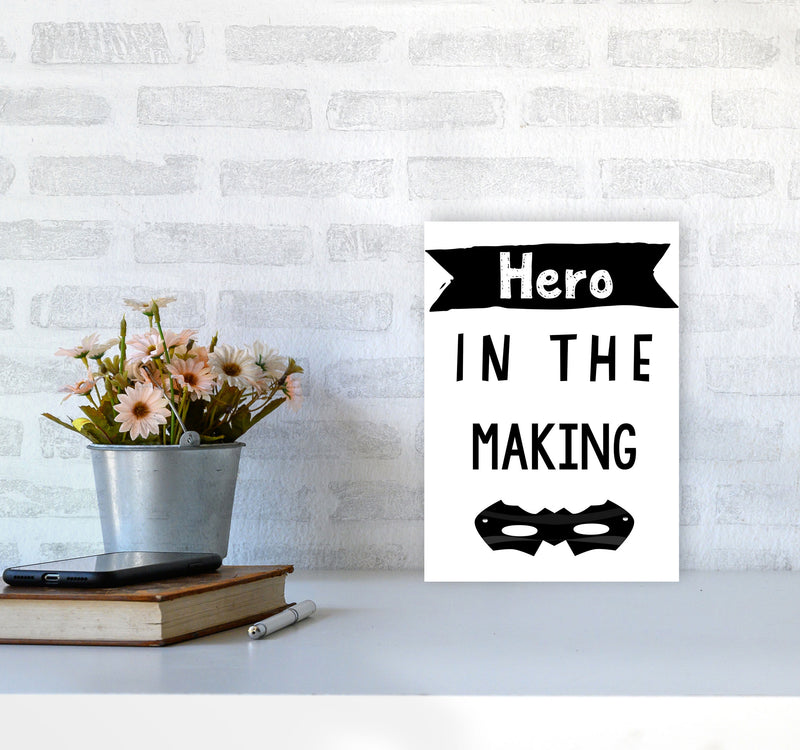 Hero In The Making Framed Nursey Wall Art Print A4 Black Frame