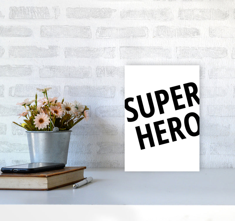 Superhero Framed Nursey Wall Art Print A4 Black Frame
