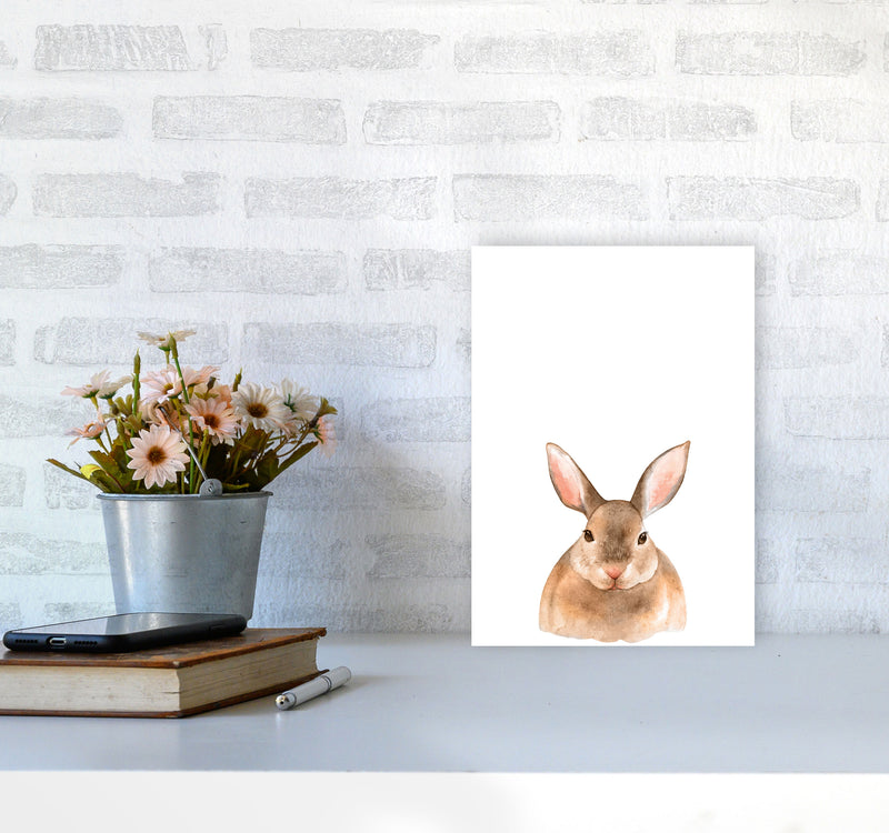 Forest Friends, Cute Bunny Modern Print Animal Art Print A4 Black Frame