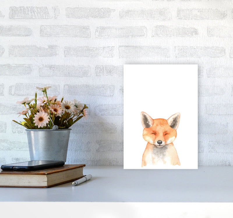 Forest Friends, Cute Fox Modern Print Animal Art Print A4 Black Frame