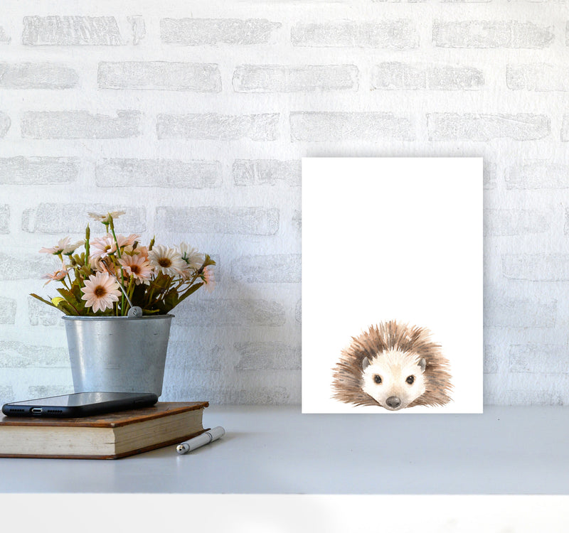 Forest Friends, Cute Hedgehog Modern Print Animal Art Print A4 Black Frame