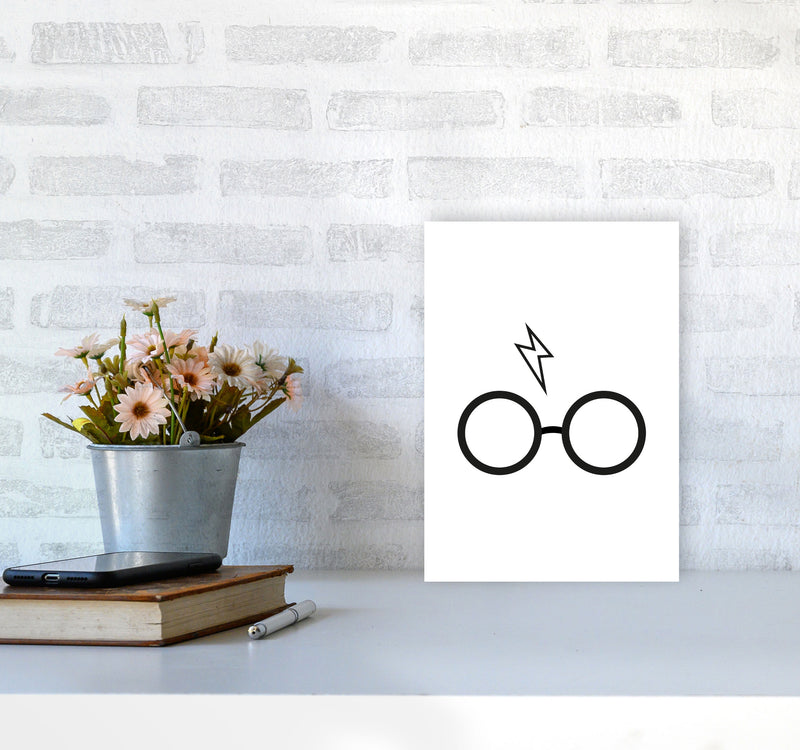 Harry Potter Glasses And Scar Framed Nursey Wall Art Print A4 Black Frame