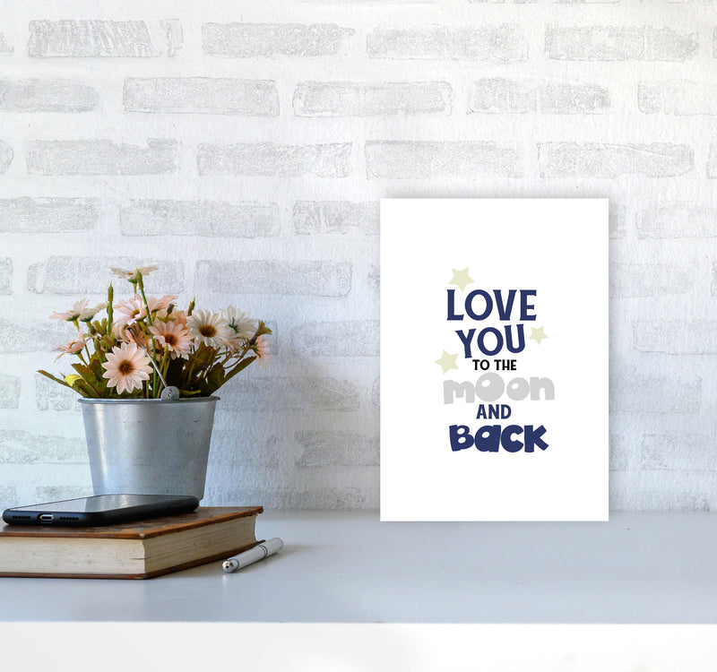 Love You To The Moon And Back Framed Typography Wall Art Print A4 Black Frame
