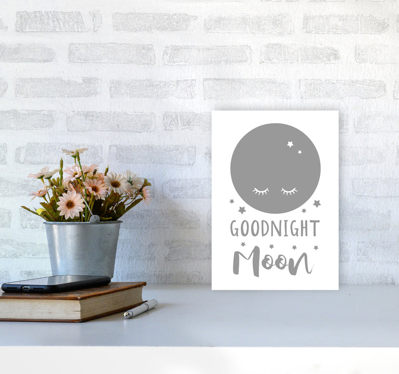 Goodnight Moon Grey Framed Nursey Wall Art Print A4 Black Frame