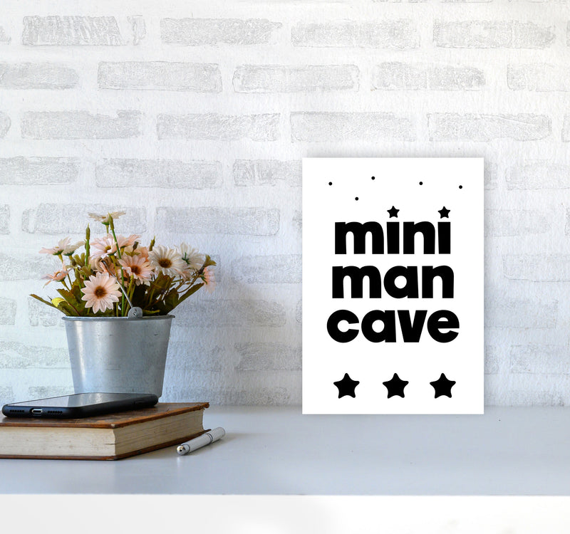 Mini Man Cave Black Framed Nursey Wall Art Print A4 Black Frame