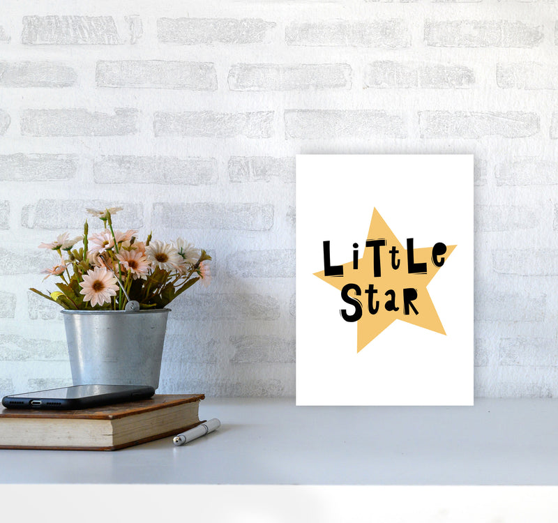 Little Star Scandi Framed Typography Wall Art Print A4 Black Frame
