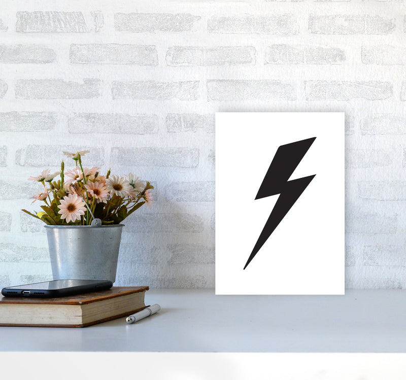 Lightning Bolt Framed Nursey Wall Art Print A4 Black Frame