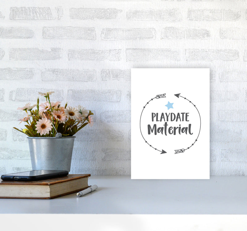 Playdate Material Framed Typography Wall Art Print A4 Black Frame