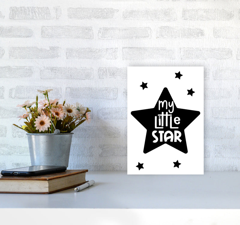 My Little Star Black Framed Nursey Wall Art Print A4 Black Frame