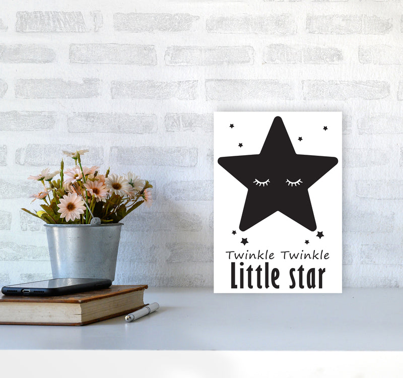 Twinkle Twinkle Little Star Framed Nursey Wall Art Print A4 Black Frame