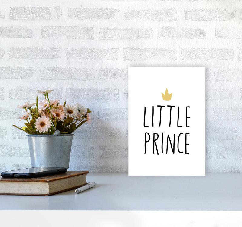 Little Prince Black And Gold Framed Nursey Wall Art Print A4 Black Frame