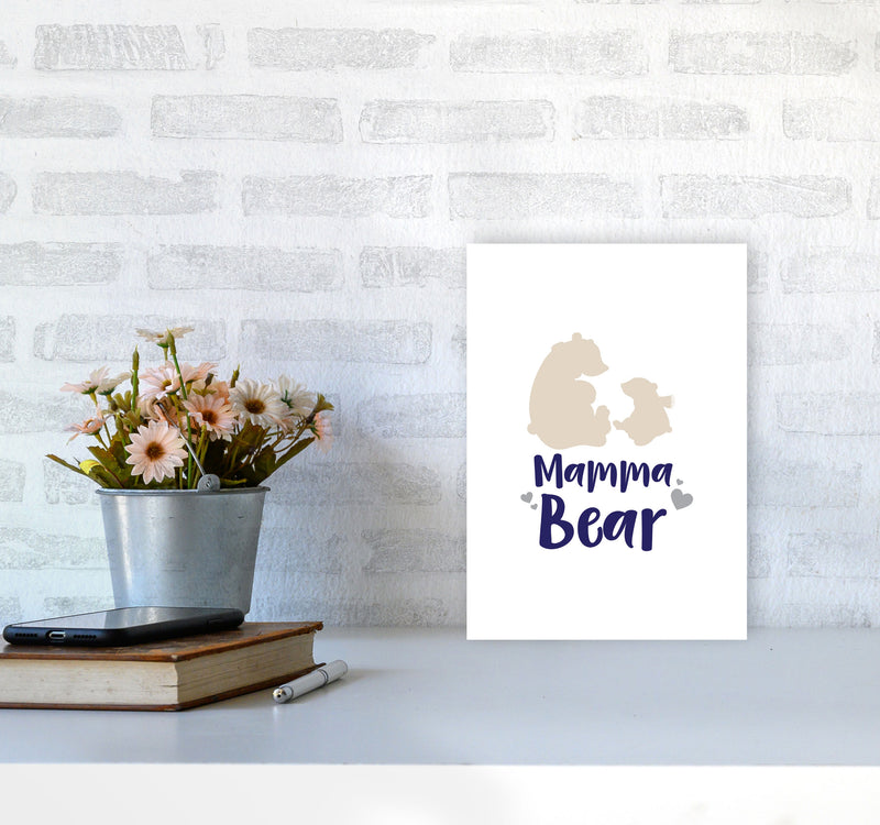 Mama Bear Framed Nursey Wall Art Print A4 Black Frame