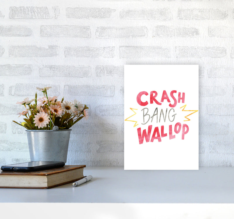 Crash Bang Wallop Watercolour Modern Print A4 Black Frame