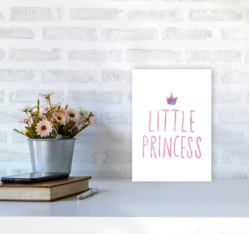 Little Princess Watercolour Modern Print A4 Black Frame