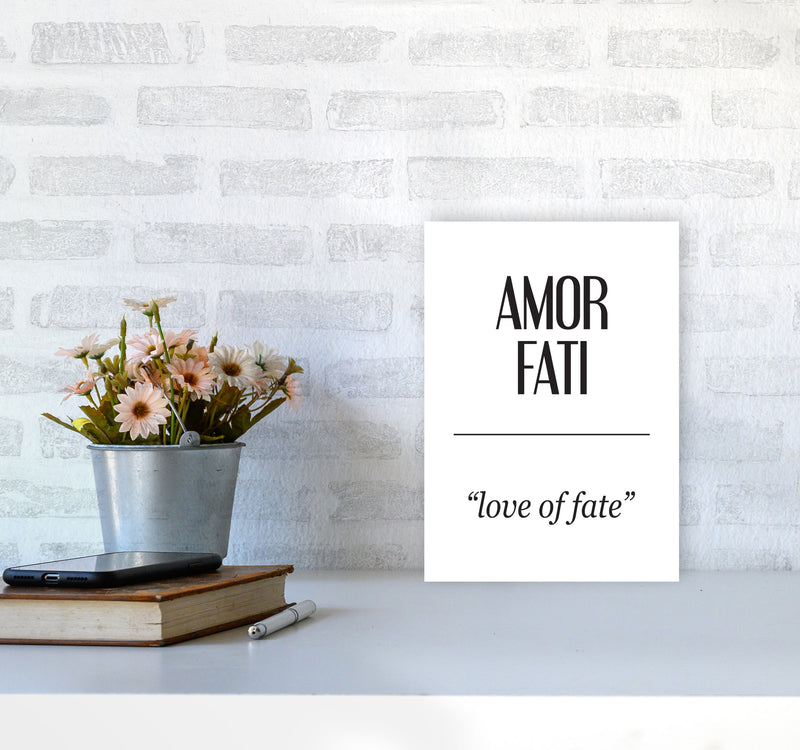 Amor Fati Framed Typography Wall Art Print A4 Black Frame