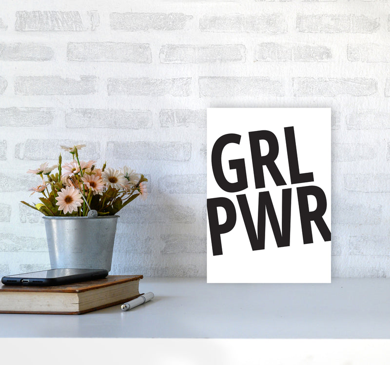 Girl Power Framed Typography Wall Art Print A4 Black Frame