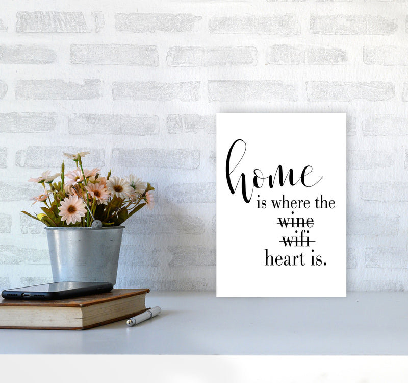 Home Is Where The Heart Is Framed Typography Wall Art Print A4 Black Frame