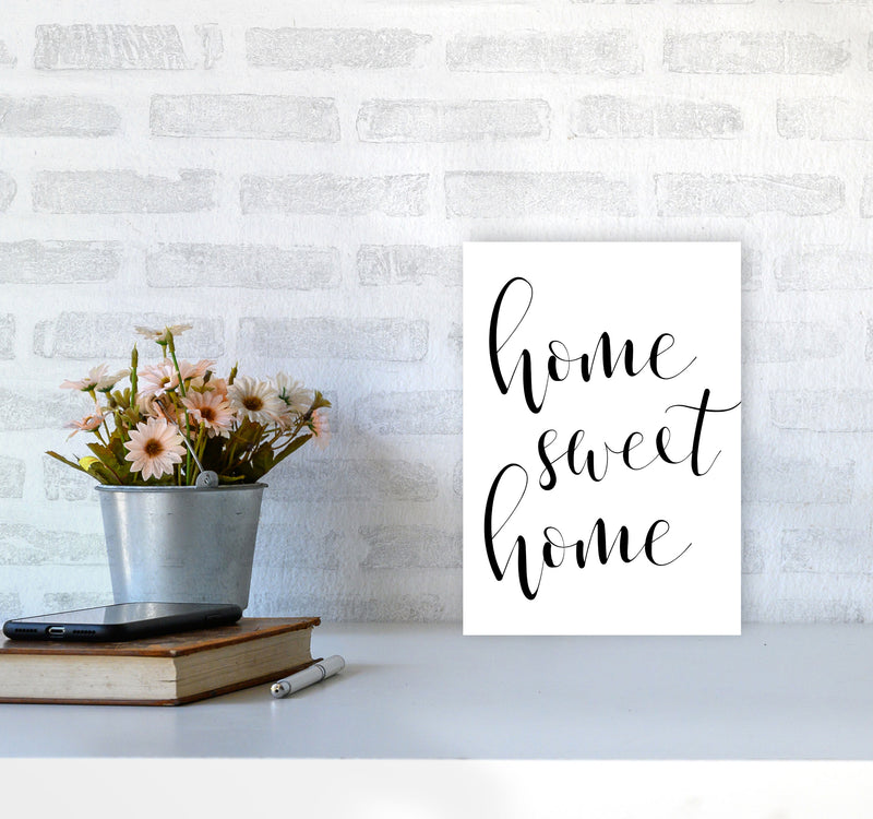 Home Sweet Home Framed Typography Wall Art Print A4 Black Frame