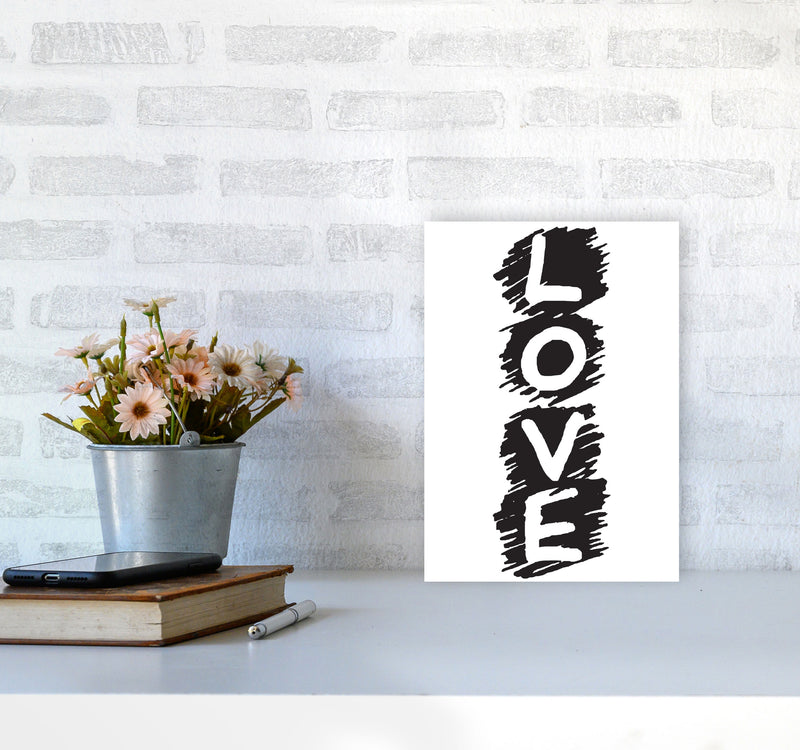 Love Framed Typography Wall Art Print A4 Black Frame