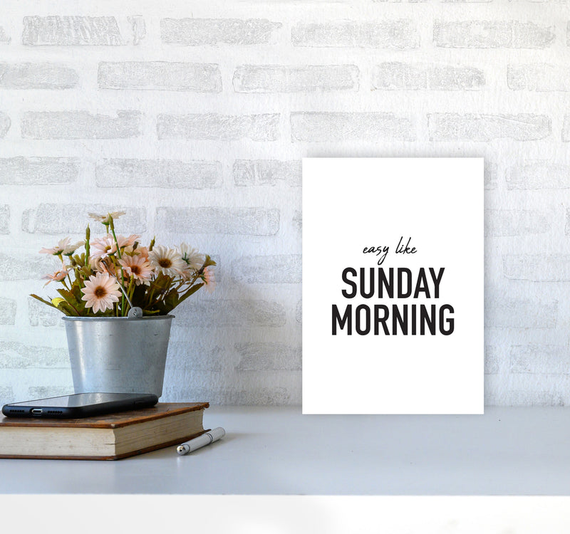 Easy Like Sunday Morning Framed Typography Wall Art Print A4 Black Frame