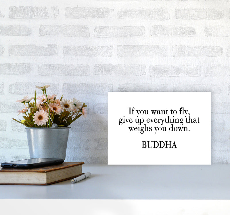 If You Want To Fly Framed Typography Wall Art Print A4 Black Frame