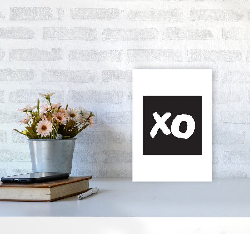 XO Black Square Modern Print A4 Black Frame