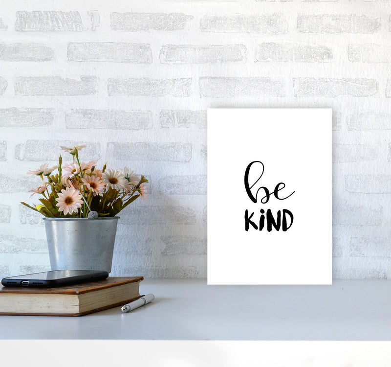 Be Kind Framed Typography Wall Art Print A4 Black Frame