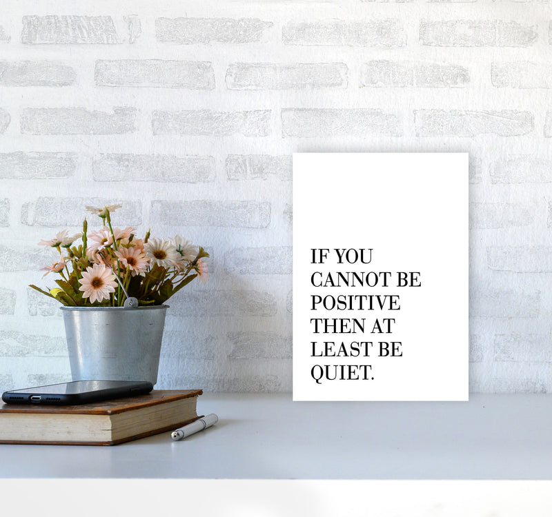Be Quiet Framed Typography Wall Art Print A4 Black Frame