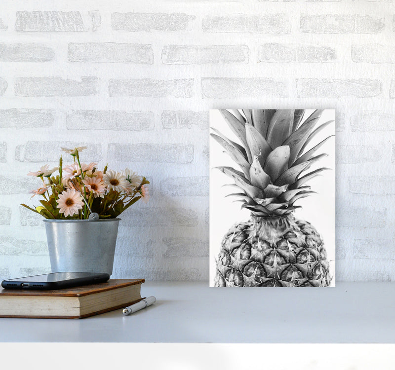 Black And White Pineapple Modern Print, Framed Kitchen Wall Art A4 Black Frame