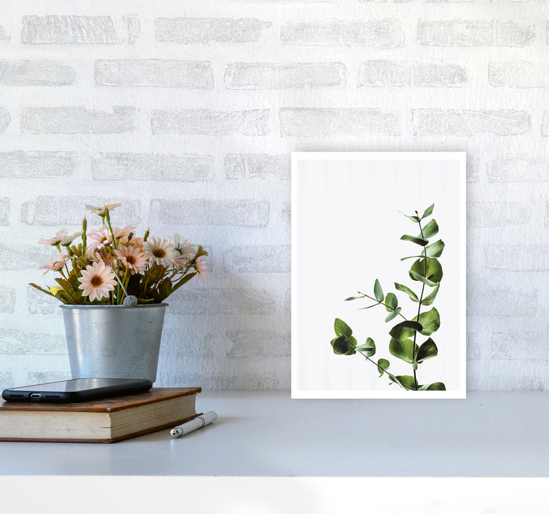 Elegant Green Plant Modern Print, Framed Botanical & Nature Art Print A4 Black Frame
