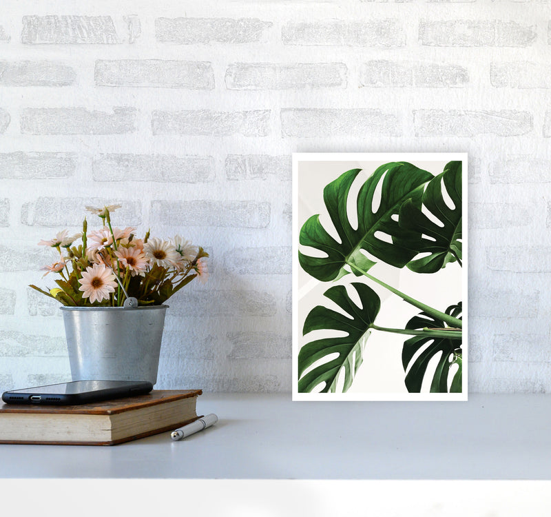 Monstera Leaf Modern Print, Framed Botanical & Nature Art Print A4 Black Frame