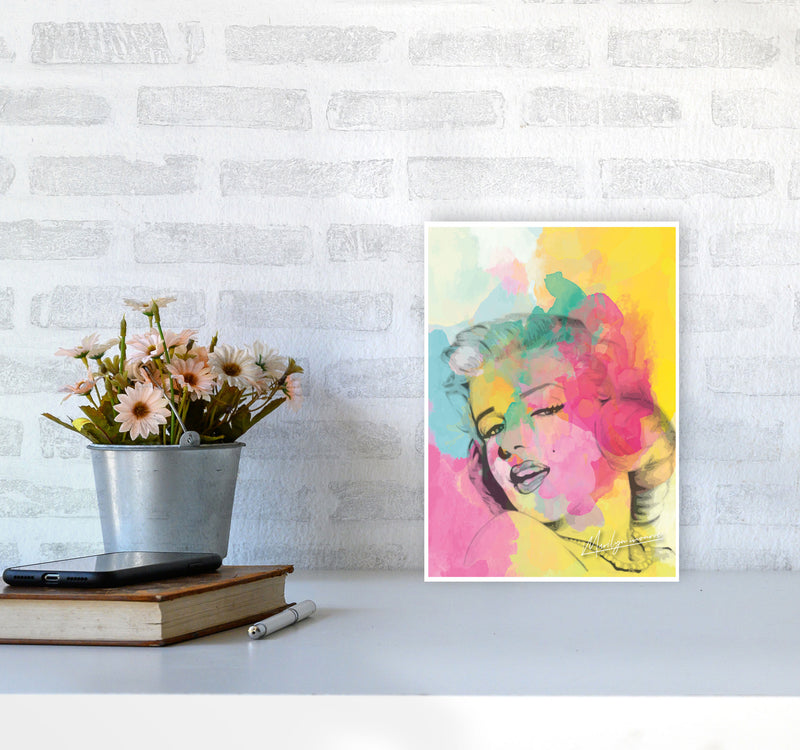 Marilyn Monroe In Colour Modern Print A4 Black Frame
