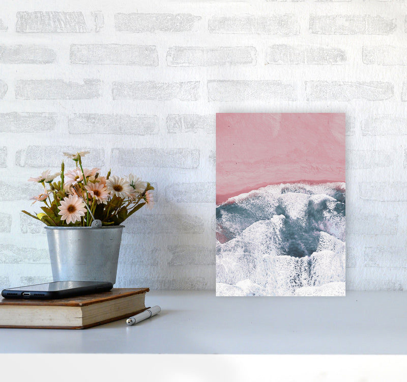 Pink Sand Modern Print, Framed Botanical & Nature Art Print A4 Black Frame