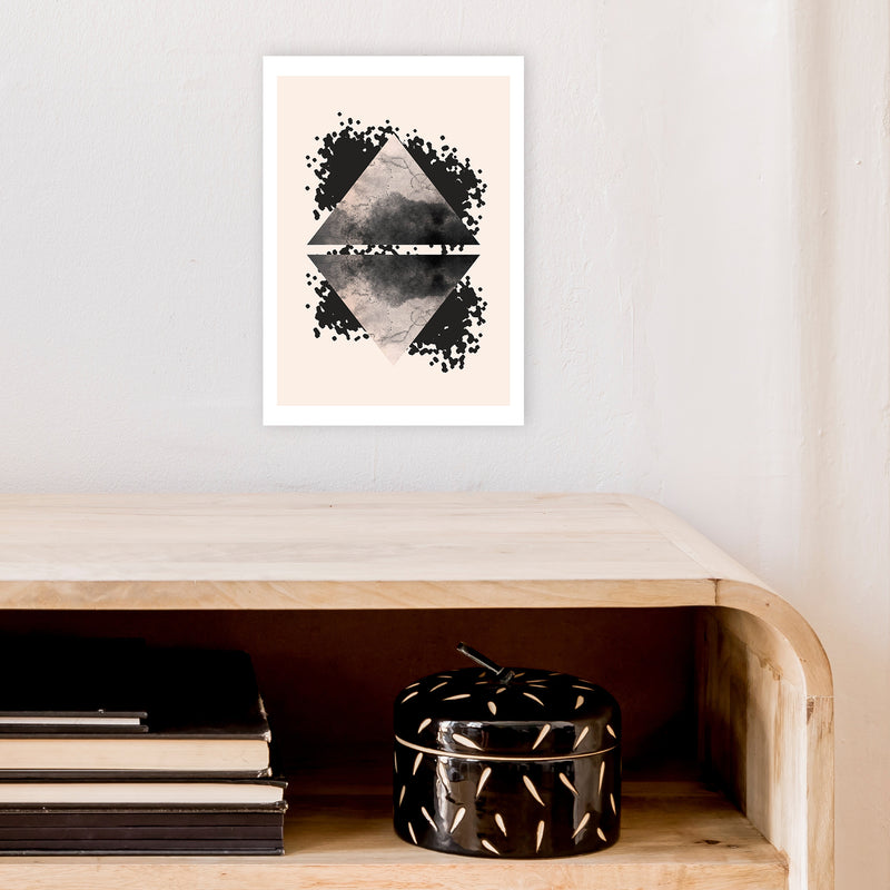 Nude And Black Watercolour 1 Art Print by Pixy Paper A4 Black Frame