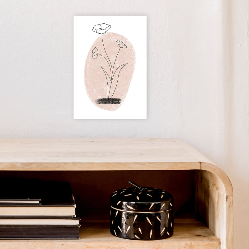Dalia Chalk Pink Circle Flower  Art Print by Pixy Paper A4 Black Frame