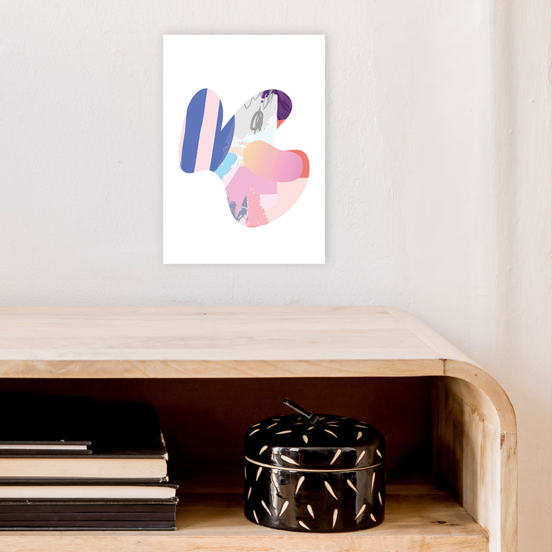 Pink Butterfly Abstract Shape  Art Print by Pixy Paper A4 Black Frame